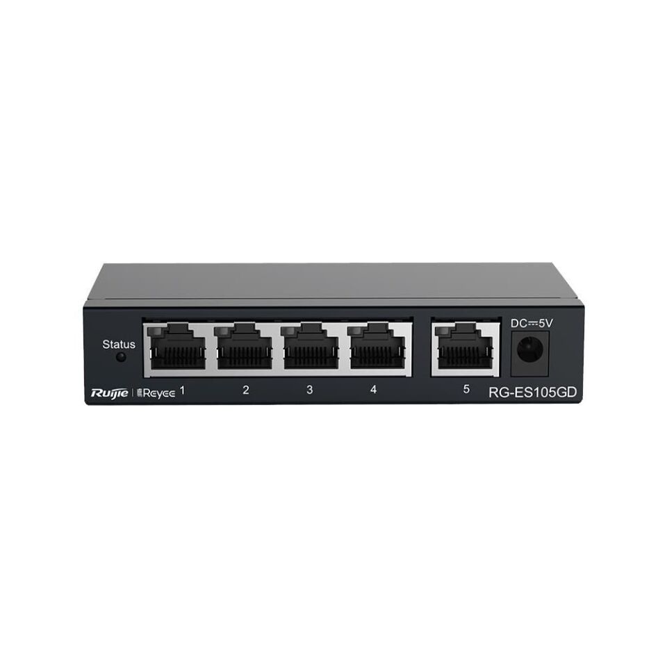 RUIJIE REYEE RG-ES105D 5 PORT 10/100 TAK CALISTIR METAL KASA SWITCH