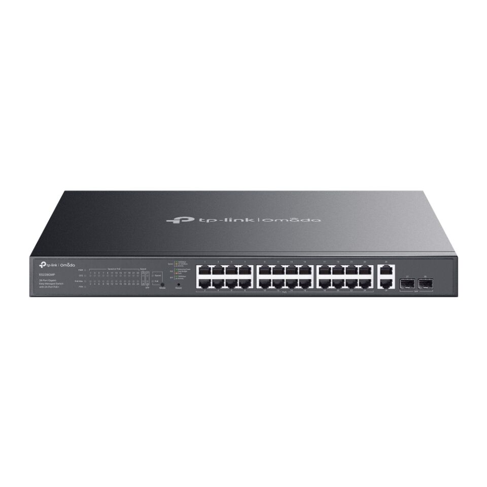 TP-LINK OMADA ES228GMP 28 PORT GIGABIT + 2XGIGABIT SFP YÖNETİLEBİLİR 384W POE METAL KASA SWITCH