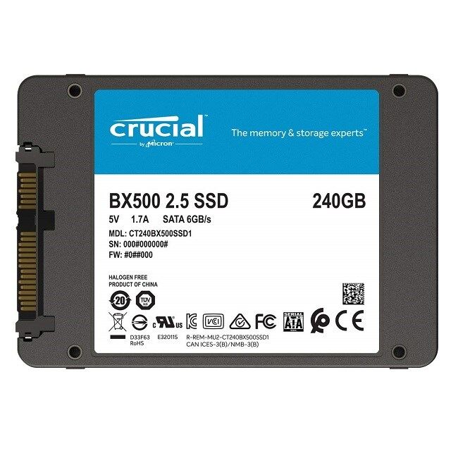 Crucial 240GB BX500 Serisi 3D NAND Sata 3.0 SSD