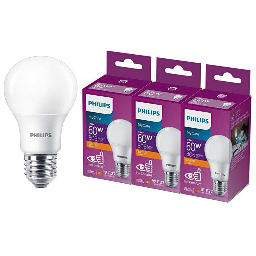PHILIPS LED 8-60W AMPUL 2700K SARI IŞIK